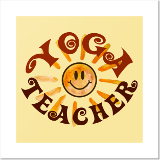 Yoga Teacher Happy Face Sunshine Gift Posters and Art